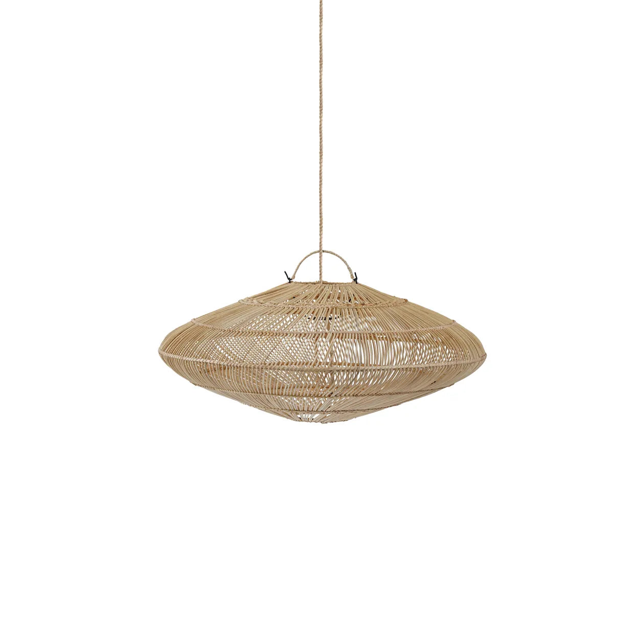 The Macaron Pendant - Natural - M in rattan — handmade luxury pendant lamp curated by Laiyahome — view 3