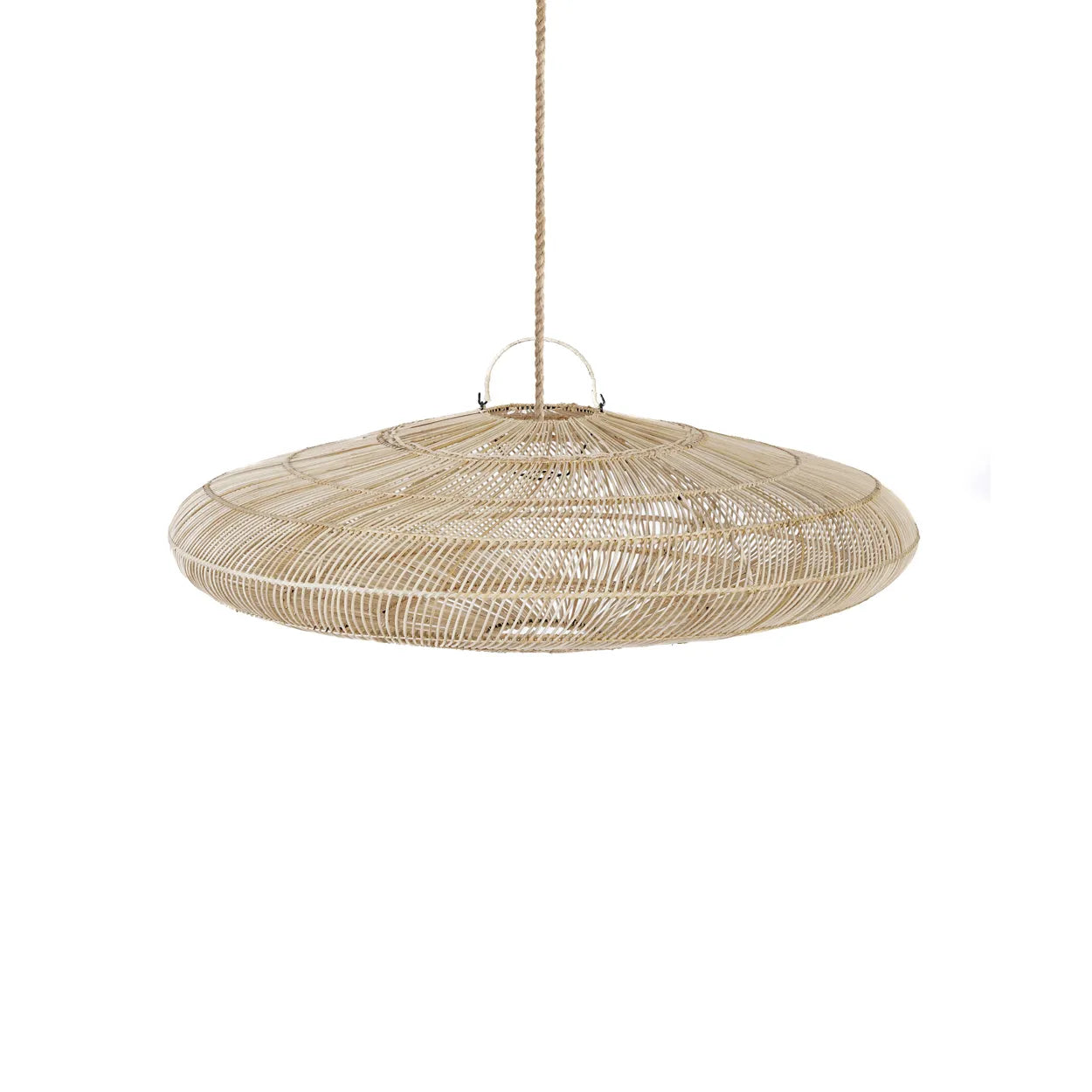 The Macaron Pendant - Natural - L in rattan — handmade luxury pendant lamp curated by Laiyahome — view 3