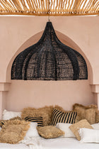 The Whipped Pendant - Black - XL in rattan — handmade luxury pendant lamp curated by Laiyahome — view 4