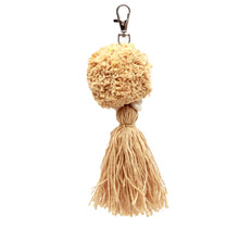 The Pompom Keychain - Mocca in cotton — handmade luxury keychain curated by Laiyahome — view 3
