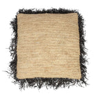 The Raffia Cushion Cover Square - Natural Black - 60x60 in raffia — handmade luxury cushion cover curated by Laiyahome — view 3