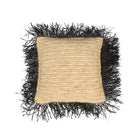 The Raffia Cushion Cover Square - Natural Black - 40x40 in raffia — handmade luxury cushion cover curated by Laiyahome — view 3