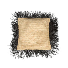 The Raffia Cushion Cover Square - Natural Black - 40x40 in raffia — handmade luxury cushion cover curated by Laiyahome — view 3
