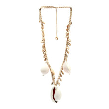 The Big White Cowrie Shell Necklace in cotton — handmade luxury necklace curated by Laiyahome — view 3