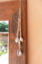 The Big White Cowrie Shell Necklace in cotton — handmade luxury necklace curated by Laiyahome — view 4