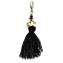 The Cowrie Tassel Keychain - Black in cotton — handmade luxury keychain curated by Laiyahome — view 3