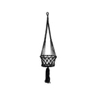 The Macrame Plant Holder - Black - M in cotton — handmade luxury planter curated by Laiyahome