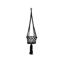 The Macrame Plant Holder - Black - M in cotton — handmade luxury planter curated by Laiyahome