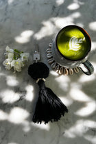 The Pompom Keychain - Black in cotton — handmade luxury keychain curated by Laiyahome — view 4