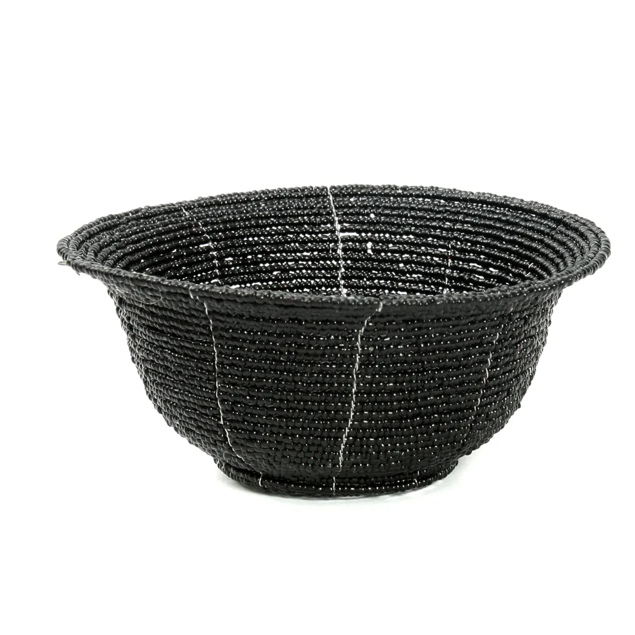 The Beaded Bowl Low - Black - S in plastic — handmade luxury bowl curated by Laiyahome — view 3