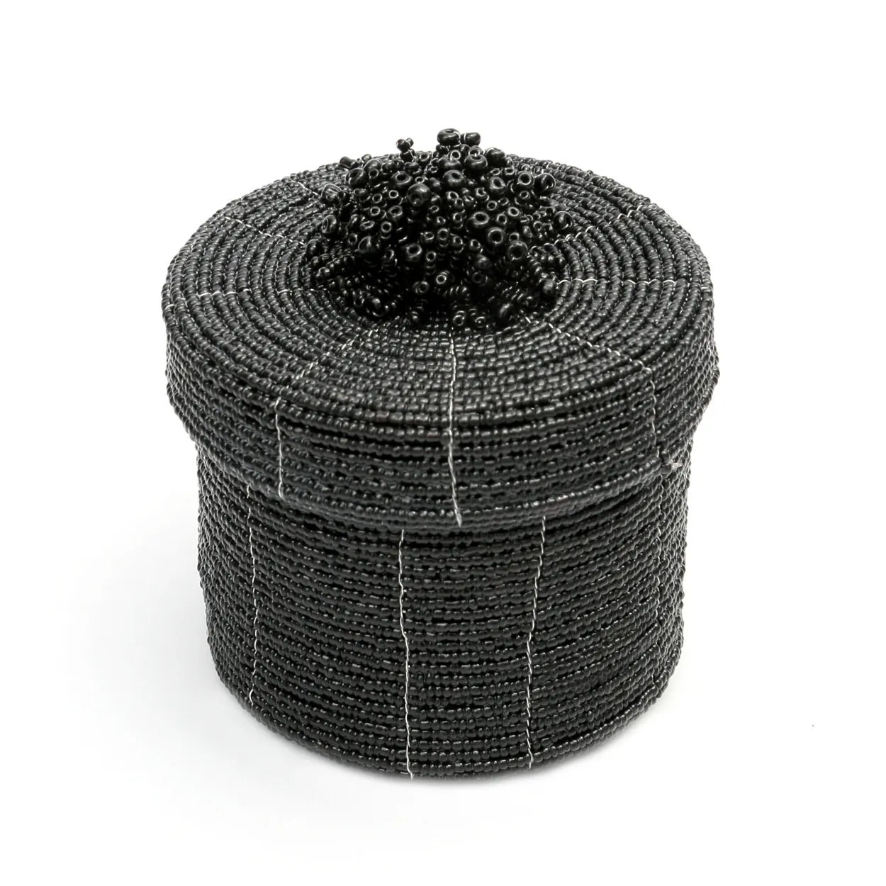 The Beaded Gift Box - Black in plastic — handmade luxury storage basket curated by Laiyahome