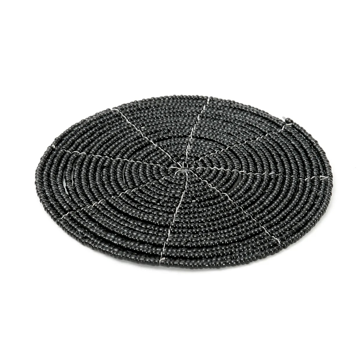 The Beaded Coaster - Black in plastic — handmade luxury coaster curated by Laiyahome — view 3