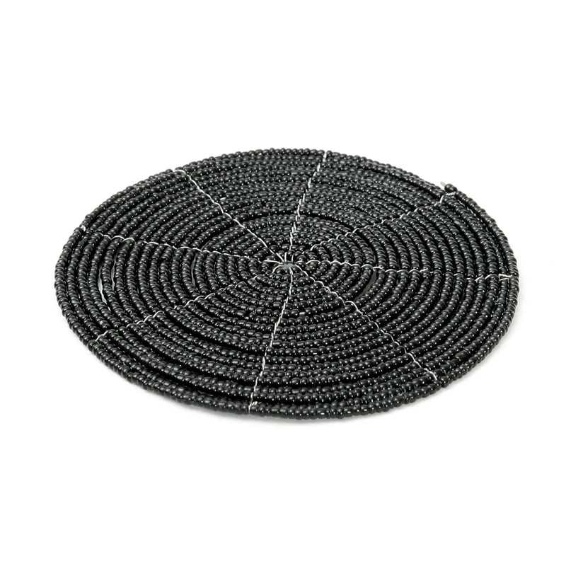 Porta-copos com missangas - Preto