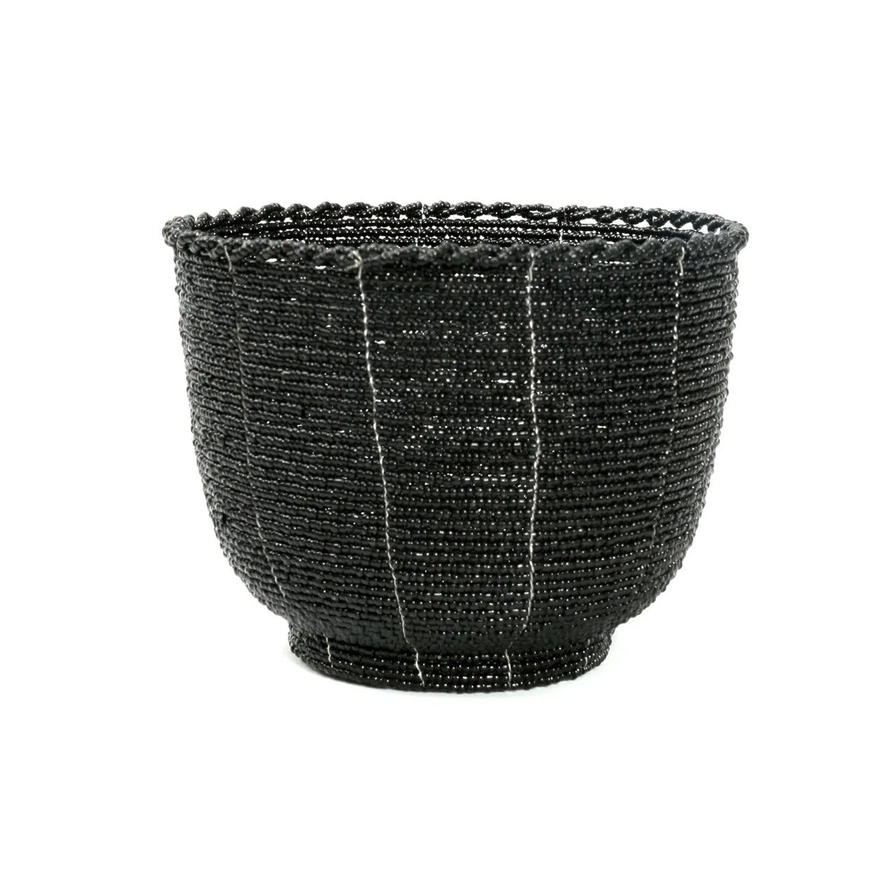 The Beaded Candy Bowl - Black - M in plastic — handmade luxury bowl curated by Laiyahome — view 3