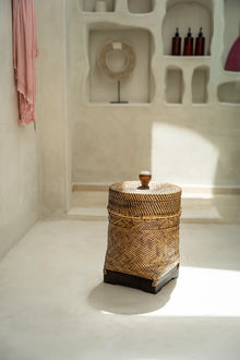 The Bathroom Bin Basket - Natural Brown in rattan — handmade luxury storage basket curated by Laiyahome — view 2
