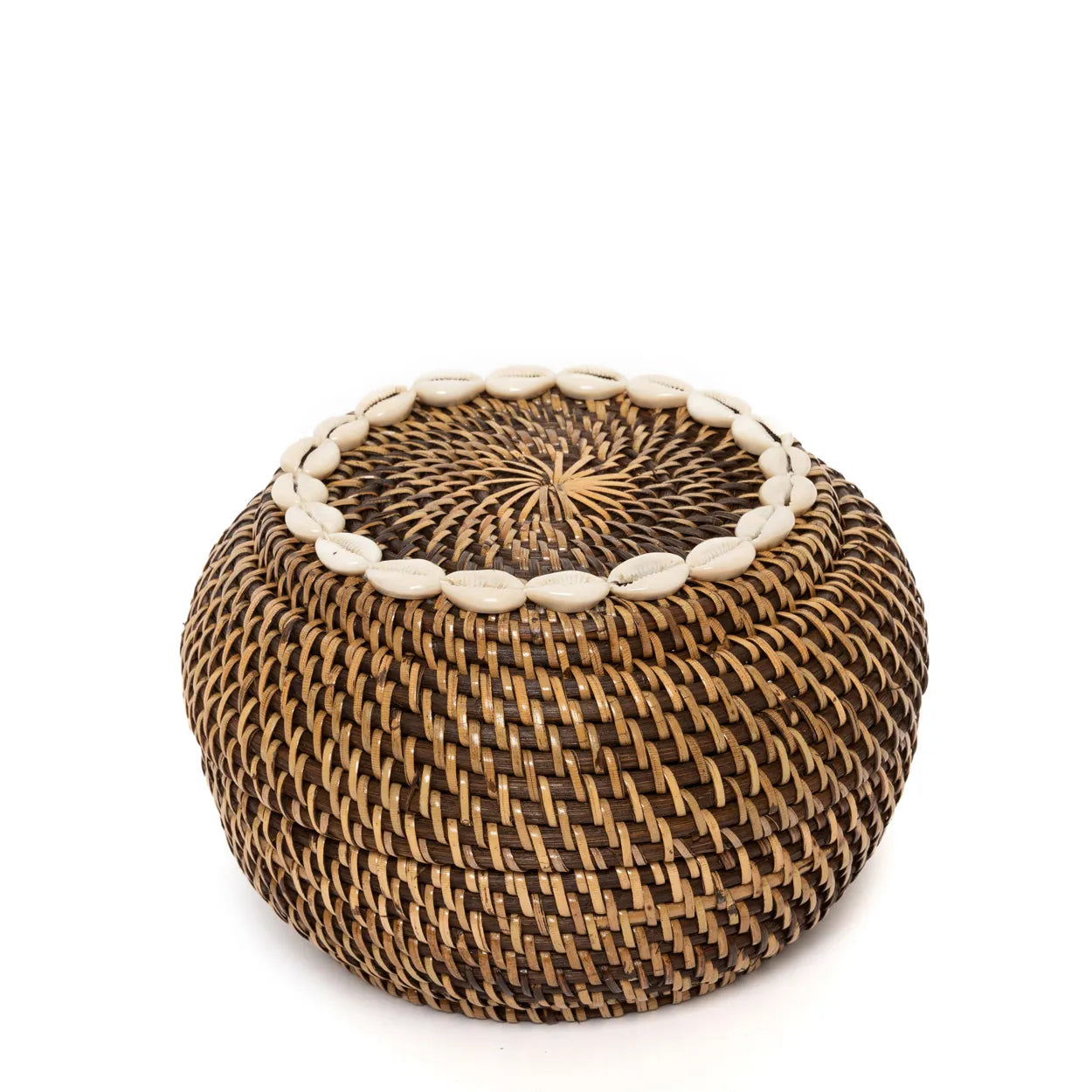 The Colonial Peek-a-Boo Basket - Natural Brown - S in rattan — handmade luxury storage basket curated by Laiyahome — view 3