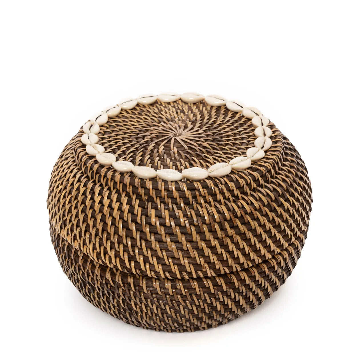 The Colonial Peek-a-Boo Basket - Natural Brown - M in rattan — handmade luxury storage basket curated by Laiyahome — view 3