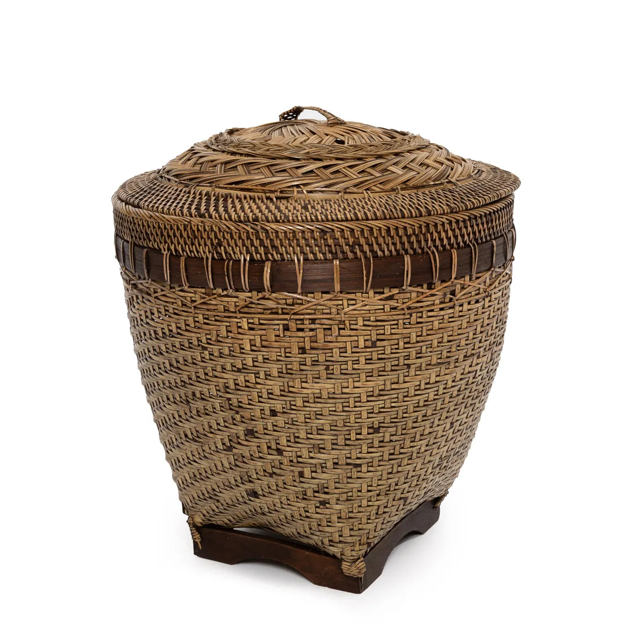 The Colonial Storage Basket - Natural Brown - M in rattan — handmade luxury storage basket curated by Laiyahome