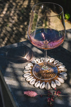 The Colonial Shell Coaster - Natural Brown in rattan — handmade luxury coaster curated by Laiyahome — view 2