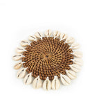 The Colonial Shell Coaster - Natural Brown in rattan — handmade luxury coaster curated by Laiyahome
