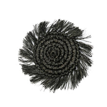 The Fringe Raffia Coaster - Black in raffia — handmade luxury coaster curated by Laiyahome — view 3