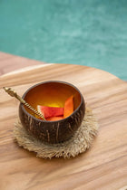 The Fringe Raffia Coaster - Natural in raffia — handmade luxury coaster curated by Laiyahome — view 4