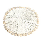 The Seagrass Shell Pan Coaster - White in seagrass — handmade luxury coaster curated by Laiyahome — view 3