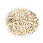 The Seagrass Shell Pan Coaster - Natural in seagrass — handmade luxury coaster curated by Laiyahome — view 3