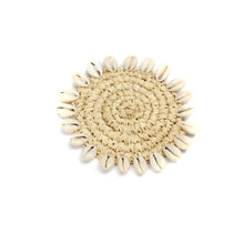 The Raffia Shell Coaster - Natural in raffia — handmade luxury coaster curated by Laiyahome — view 3