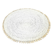 The Seagrass Shell Placemat - White in seagrass — handmade luxury placemat curated by Laiyahome