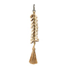 The Raffia Fishbone Keychain - Natural White in raffia — handmade luxury keychain curated by Laiyahome — view 3