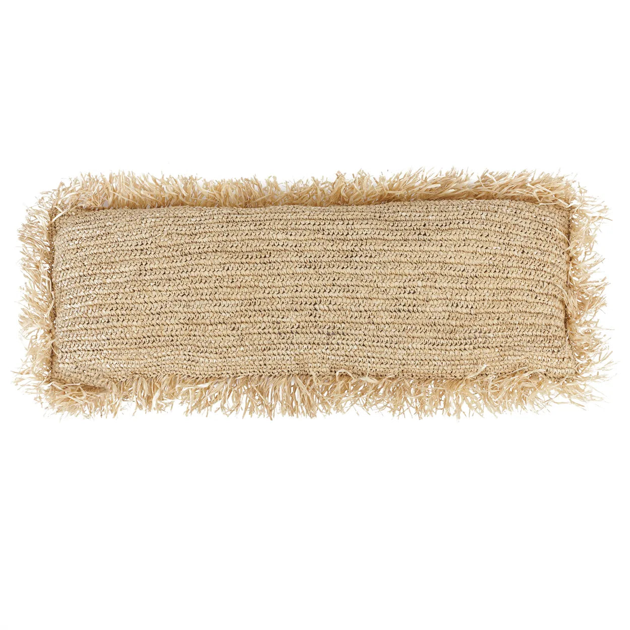 The Raffia Cushion Cover Rectangular - Natural - 35x100 in raffia — handmade luxury cushion cover curated by Laiyahome — view 3