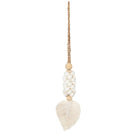 The Leaf & Shell Tassel - White in cotton — handmade luxury wall decoration curated by Laiyahome
