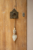 The Leaf & Shell Tassel - Natural in cotton — handmade luxury wall decoration curated by Laiyahome — view 2
