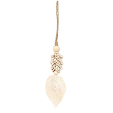 The Leaf & Shell Tassel - Natural in cotton — handmade luxury wall decoration curated by Laiyahome