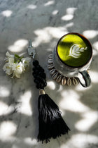 The Wooden Beads Keychain - Black in glass — handmade luxury keychain curated by Laiyahome — view 4