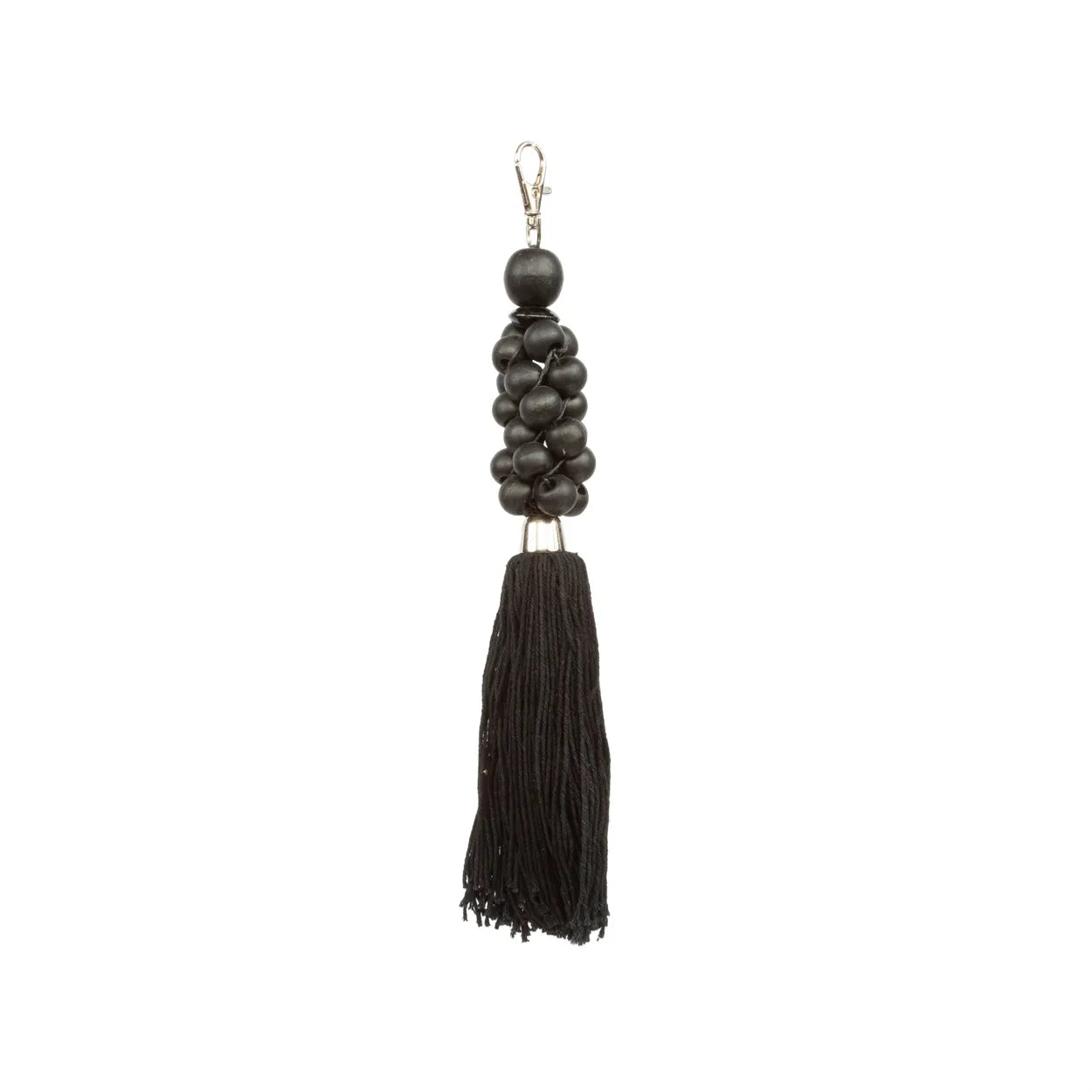 The Wooden Beads Keychain - Black in glass — handmade luxury keychain curated by Laiyahome — view 3