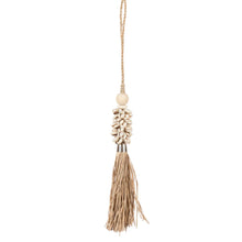The Cowrie and Raffia Tassel - Natural in raffia — handmade luxury wall decoration curated by Laiyahome — view 3