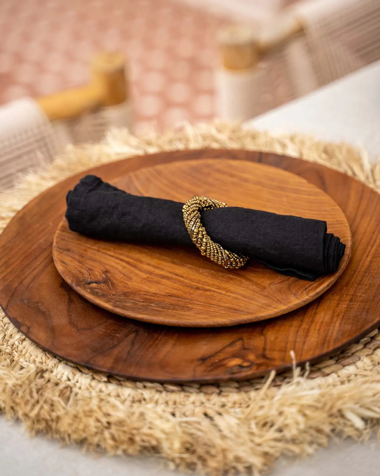 The Teak Root Round Plate - M in wood — handmade luxury dinner plate curated by Laiyahome — view 4