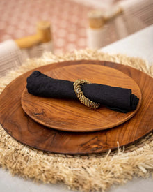 The Teak Root Round Plate - M in wood — handmade luxury dinner plate curated by Laiyahome — view 4