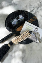 The Macrame Fishbone Keychain - Black in cotton — handmade luxury keychain curated by Laiyahome — view 4