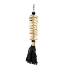 The Macrame Fishbone Keychain - Black in cotton — handmade luxury keychain curated by Laiyahome — view 3
