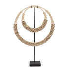 The Double Shell Necklace On Stand - Natural in cotton — handmade luxury standing decoration curated by Laiyahome — view 3