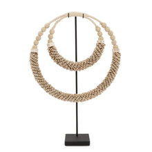 The Double Shell Necklace On Stand - Natural in cotton — handmade luxury standing decoration curated by Laiyahome — view 3