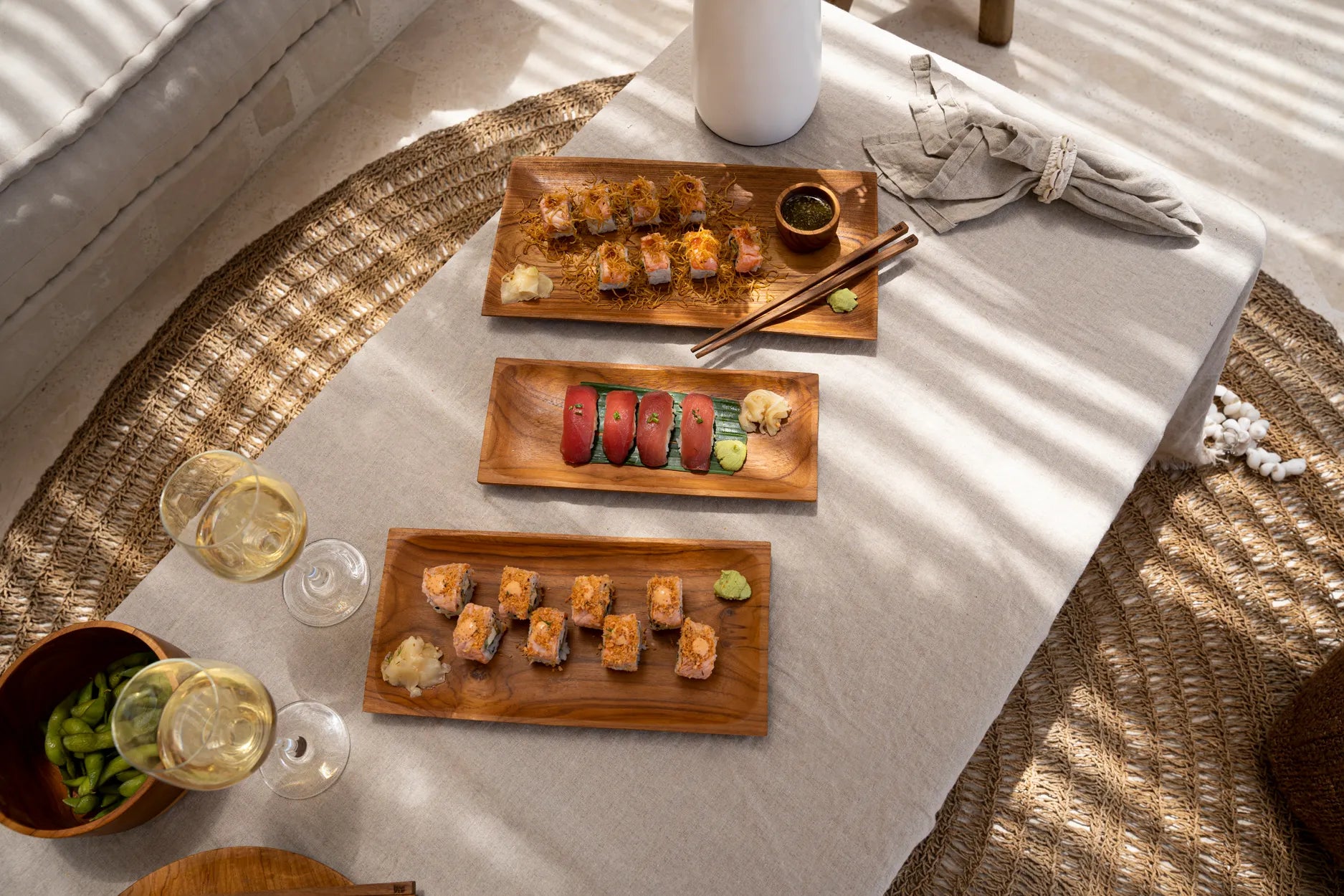 The Teak Root Sushi Plate - S in wood — handmade luxury dinner plate curated by Laiyahome — view 4