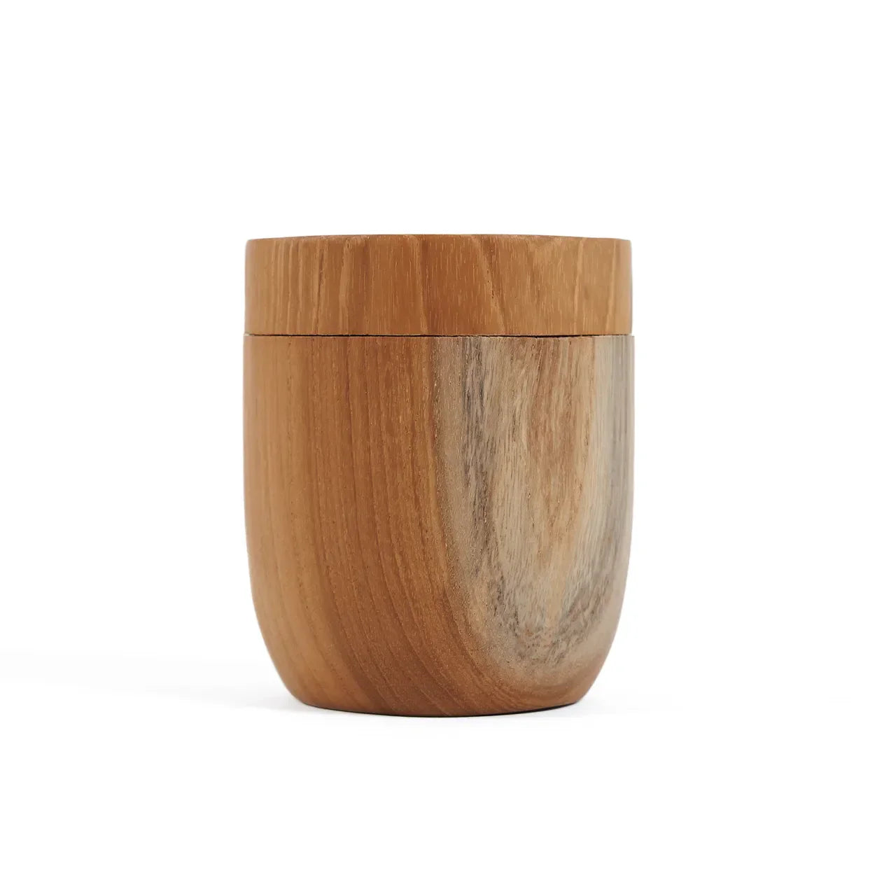 The Teak Root Jar Low - M in wood — handmade luxury storage jar curated by Laiyahome