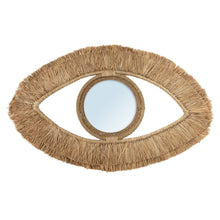 The Raffia Eye Mirror - Natural - M in raffia — handmade luxury wall mirror curated by Laiyahome — view 3
