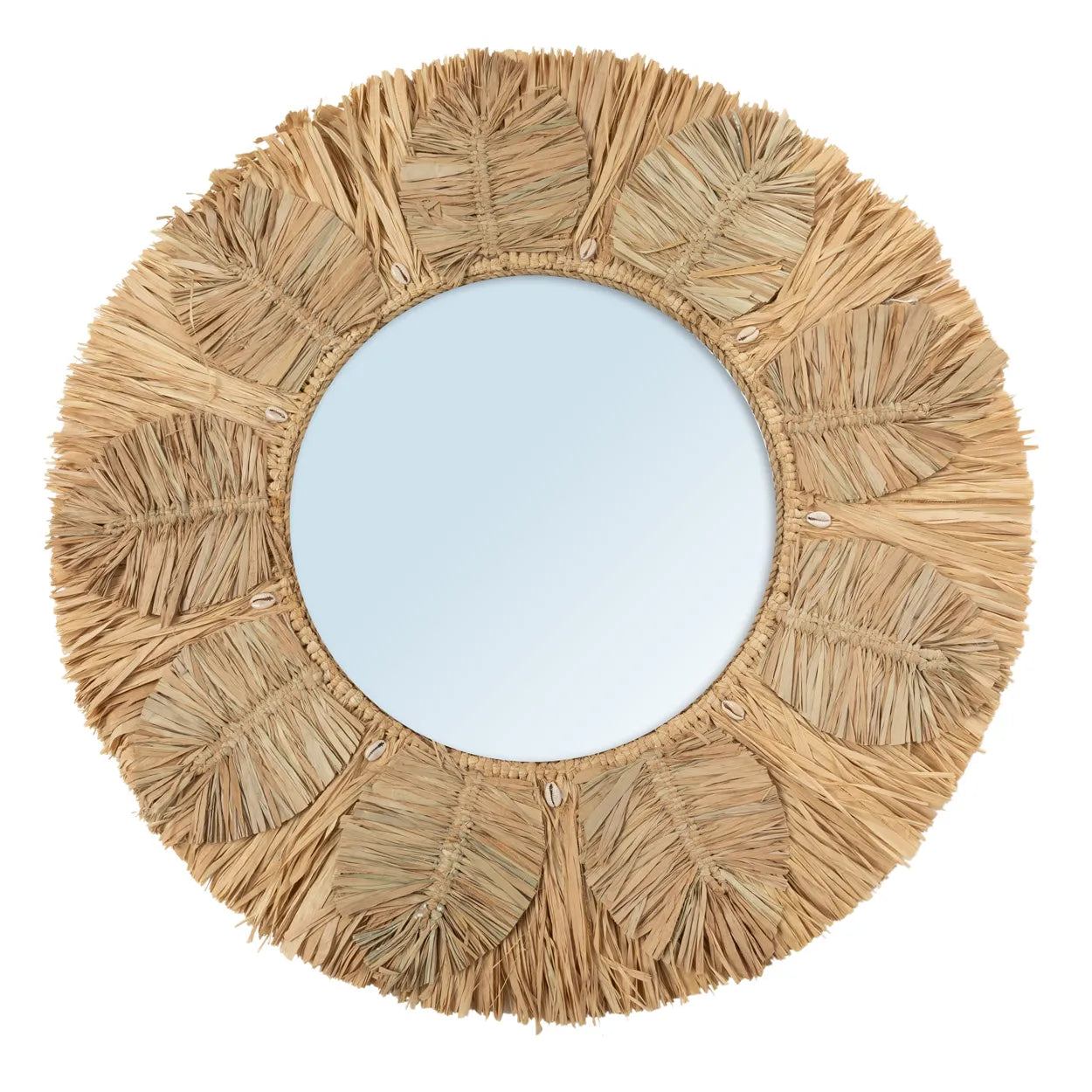 The Palm Tree Mirror - Natural - M in raffia — handmade luxury wall mirror curated by Laiyahome — view 3