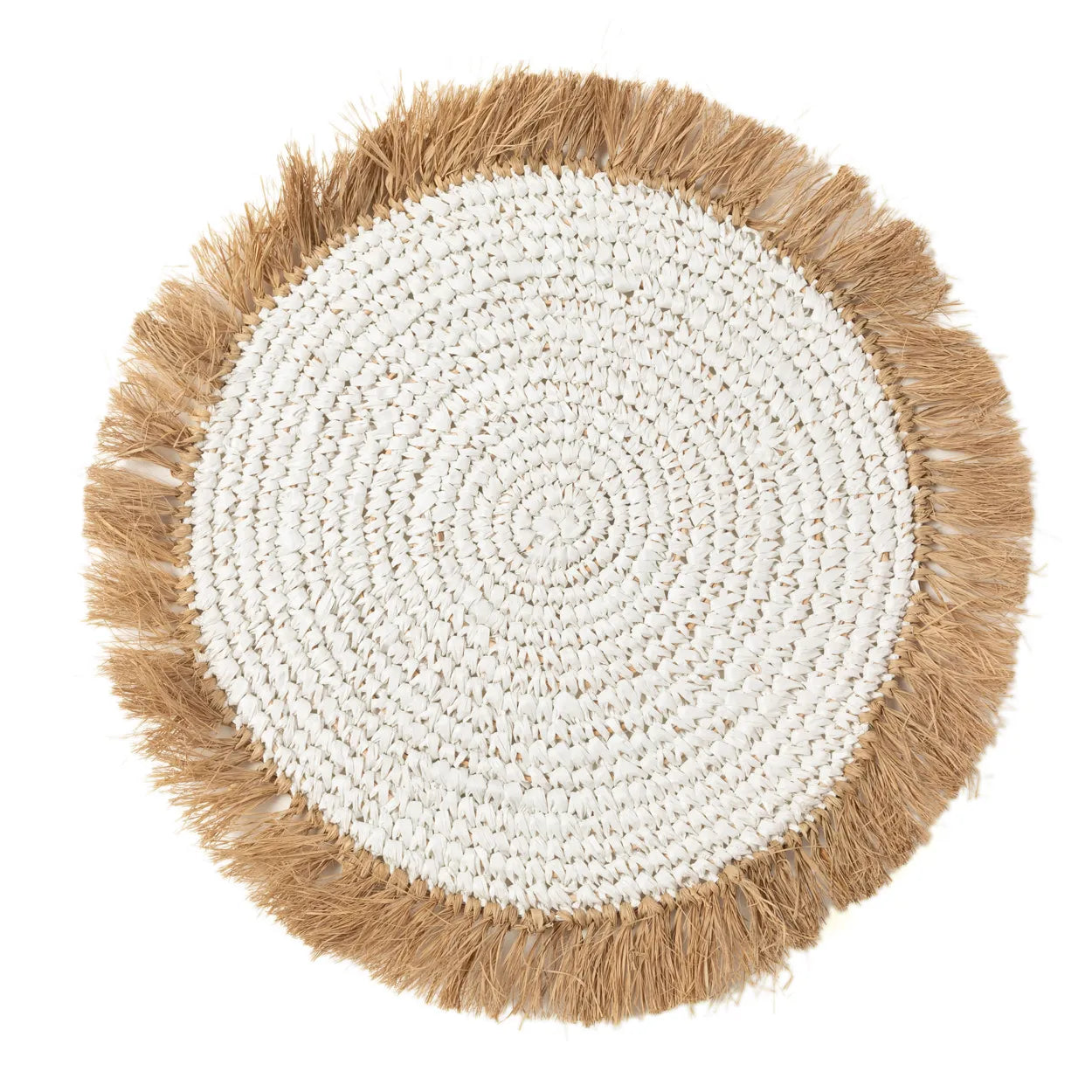 The Water Hyacinth Raffia Placemat - White Natural in raffia — handmade luxury placemat curated by Laiyahome — view 3