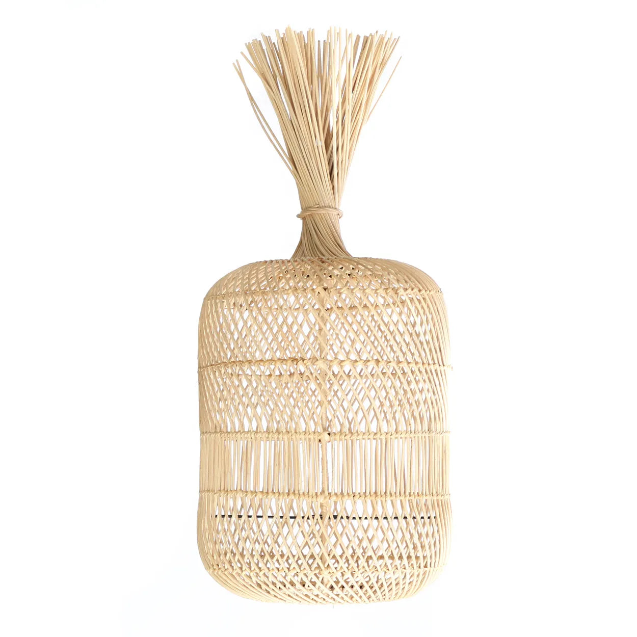 The Dumpling Floor Lamp - Pendant - Natural - M in rattan — handmade luxury floor lamp curated by Laiyahome